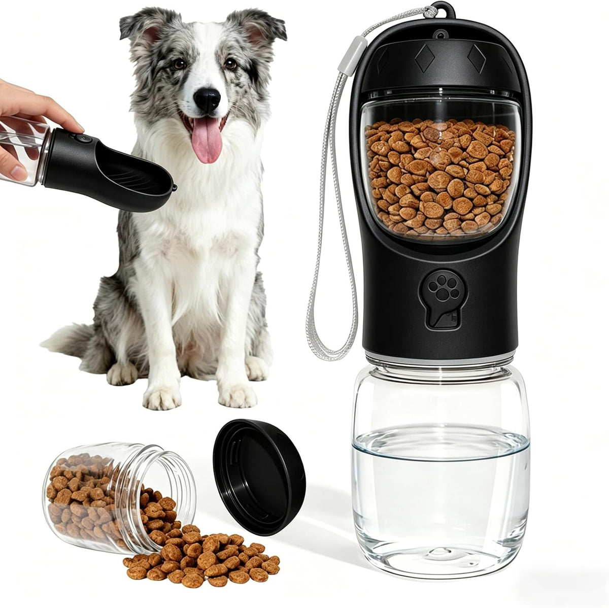 2-in-1 Portable Dog Water Bottle & Food Container
