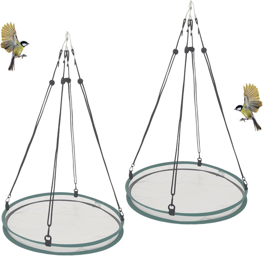 2-Pack Hanging Outdoor Bird Feeder Trays