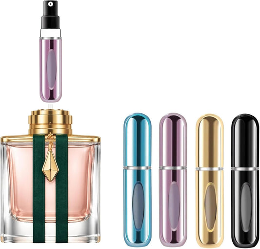 4-Pack Refillable Travel Perfume Atomizers