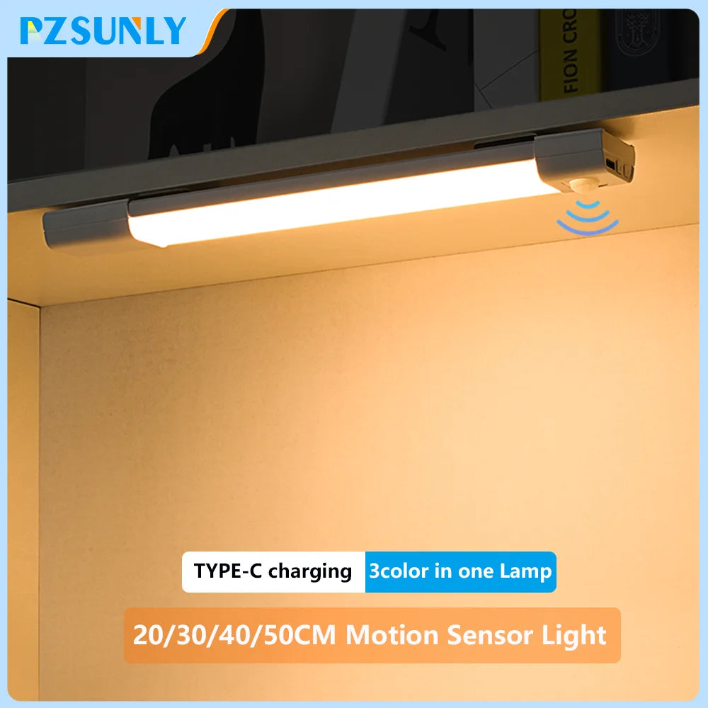 LED Night Light Motion Sensor Light Wireless USB Led Cabinet Night Wardrobe Lamp for Kitchen Cabinet Bedroom Wardrobe Sensor LED