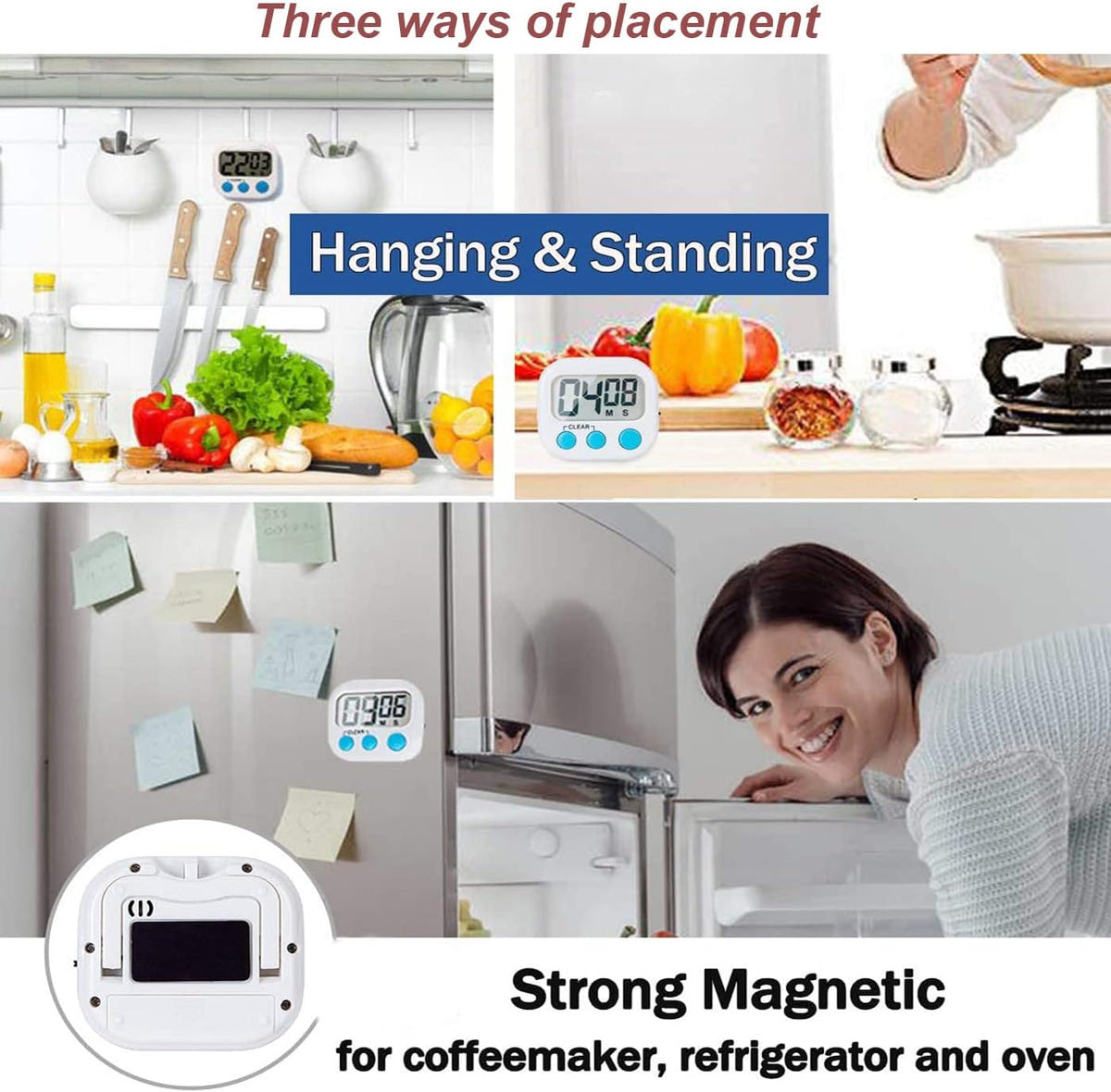 Magnetic Digital Kitchen Timers – 6 Pack - view 5