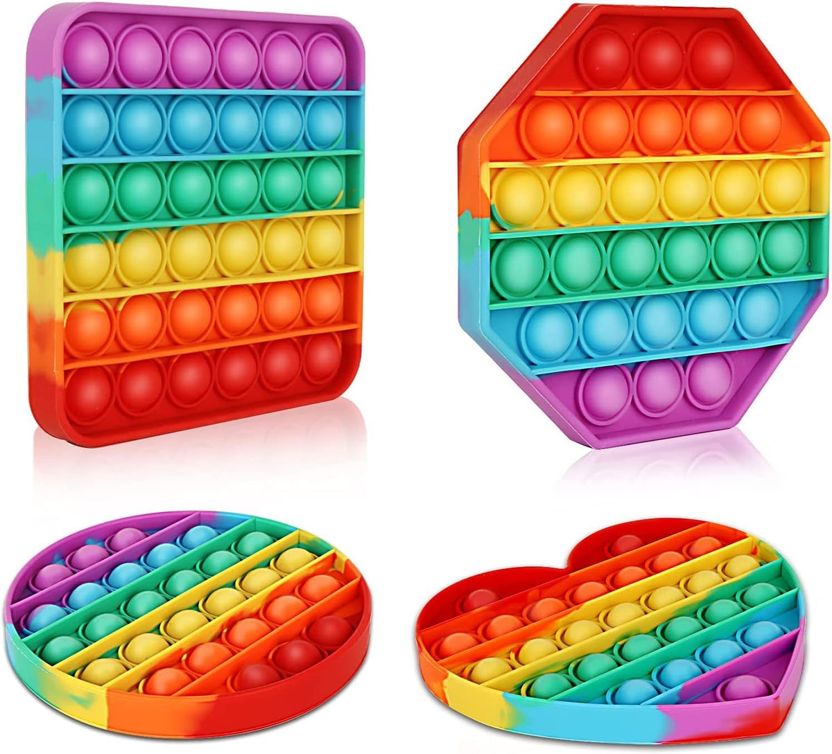 Rainbow Pop-It Fidget Toys – 4 Pack