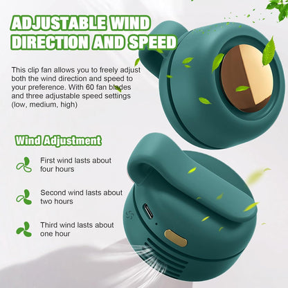 Rechargeable Clip-On Bladeless Mini Fan - view 4