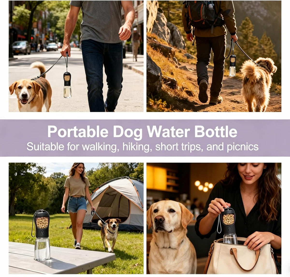 2-in-1 Portable Dog Water Bottle & Food Container - view 7