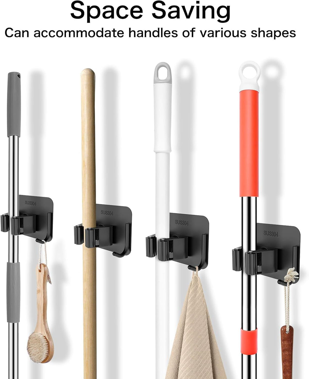 Self-Adhesive Broom & Mop Holders – 4 Pack - view 8