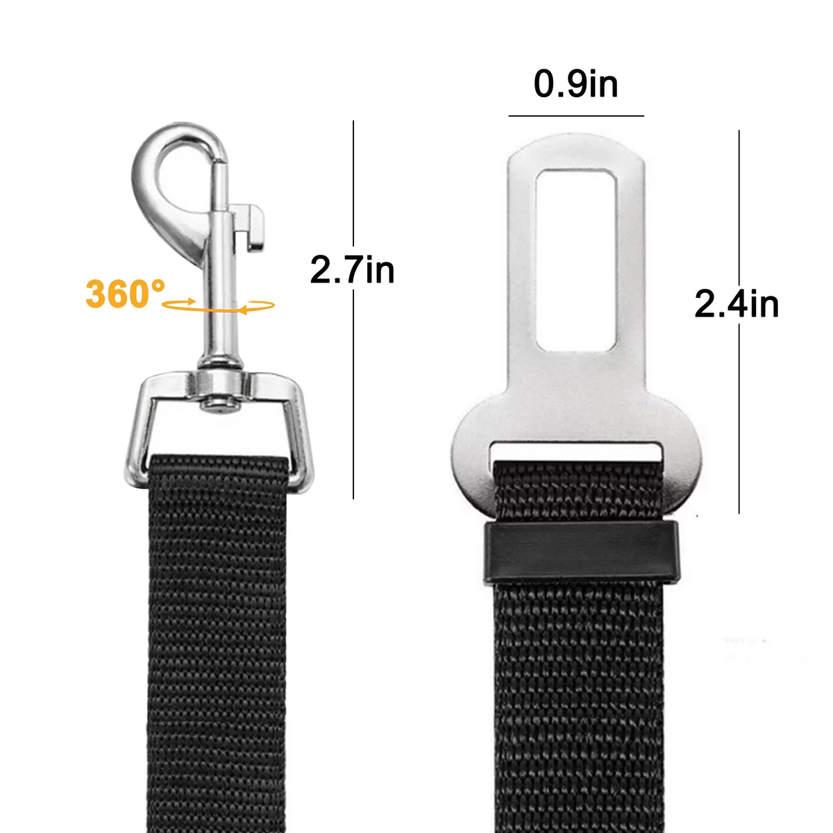 2-Pack Adjustable Dog Car Seatbelt Tethers - view 4