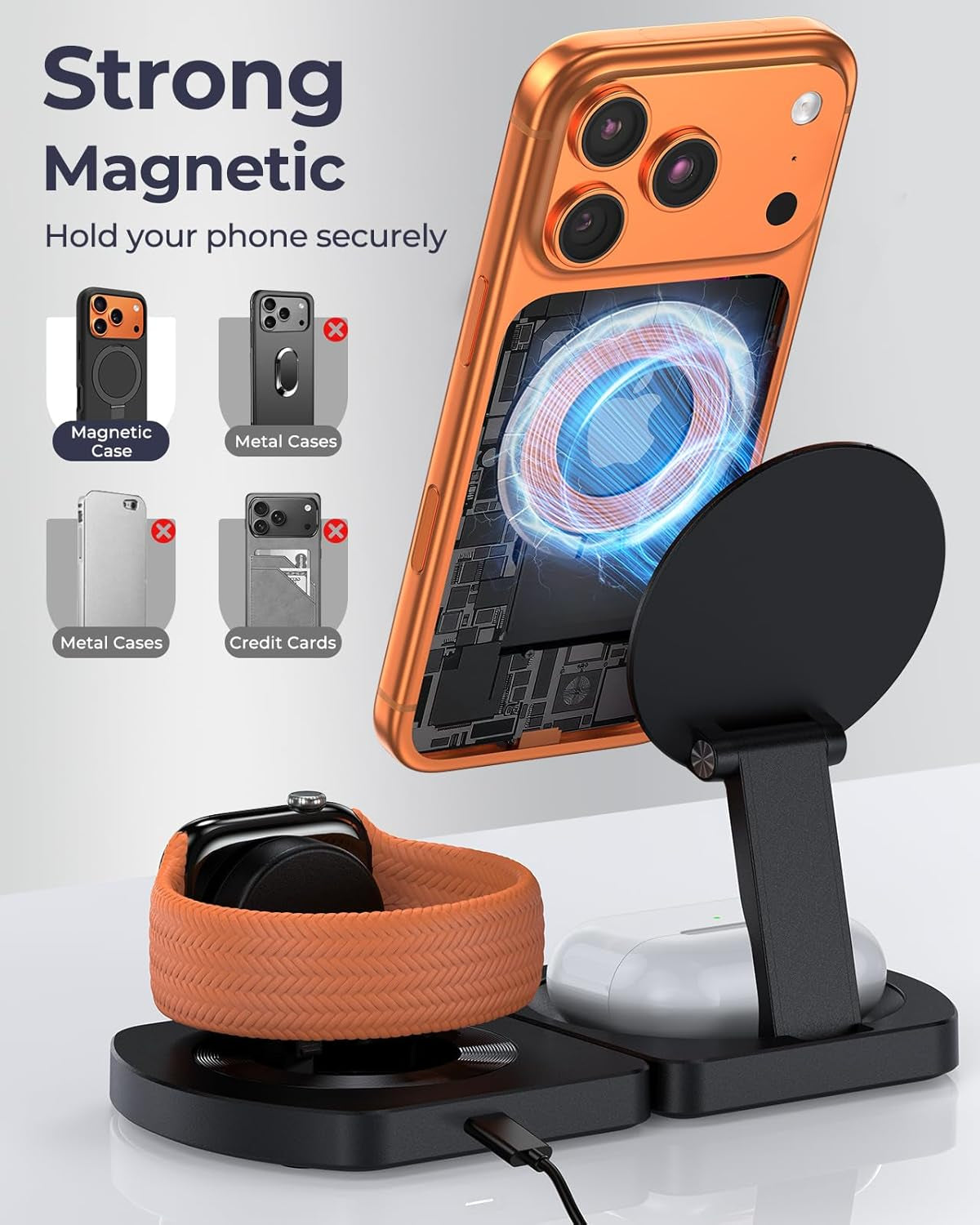 Foldable 3-in-1 Magnetic Charging Stand - view 4
