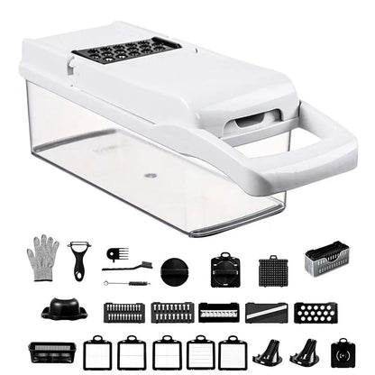 Manual Vegetable Cutter Manual Ergonomic Vegetable Chopper 26X Labor-Saving Vegetable Cutter Potato Slicer Tool with Container