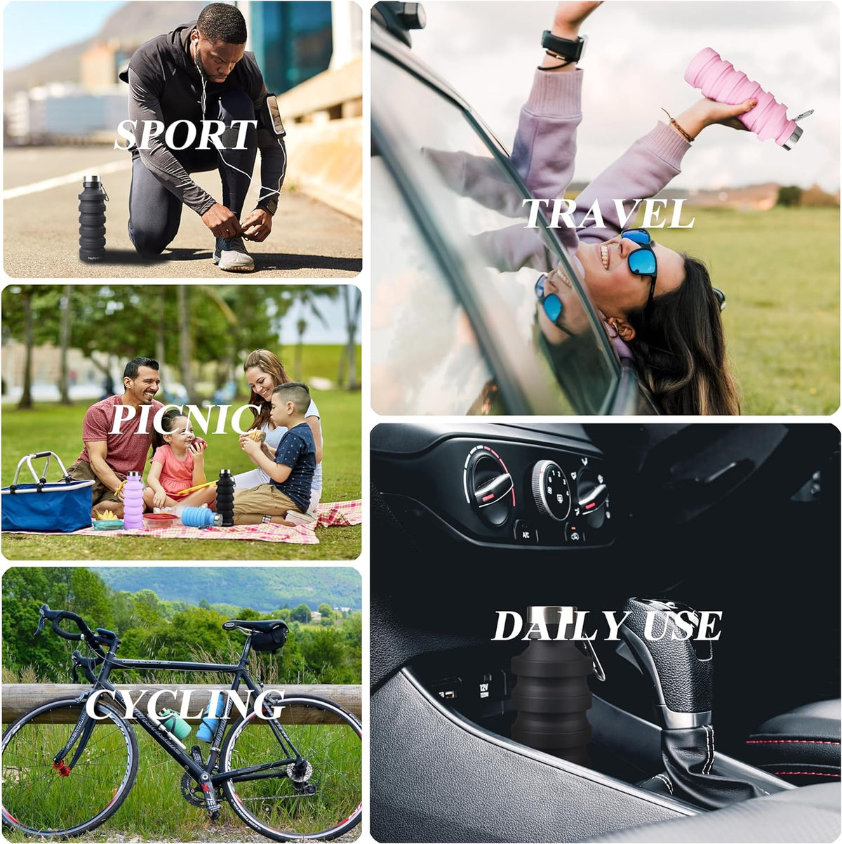 27 oz Collapsible Silicone Water Bottle - view 5