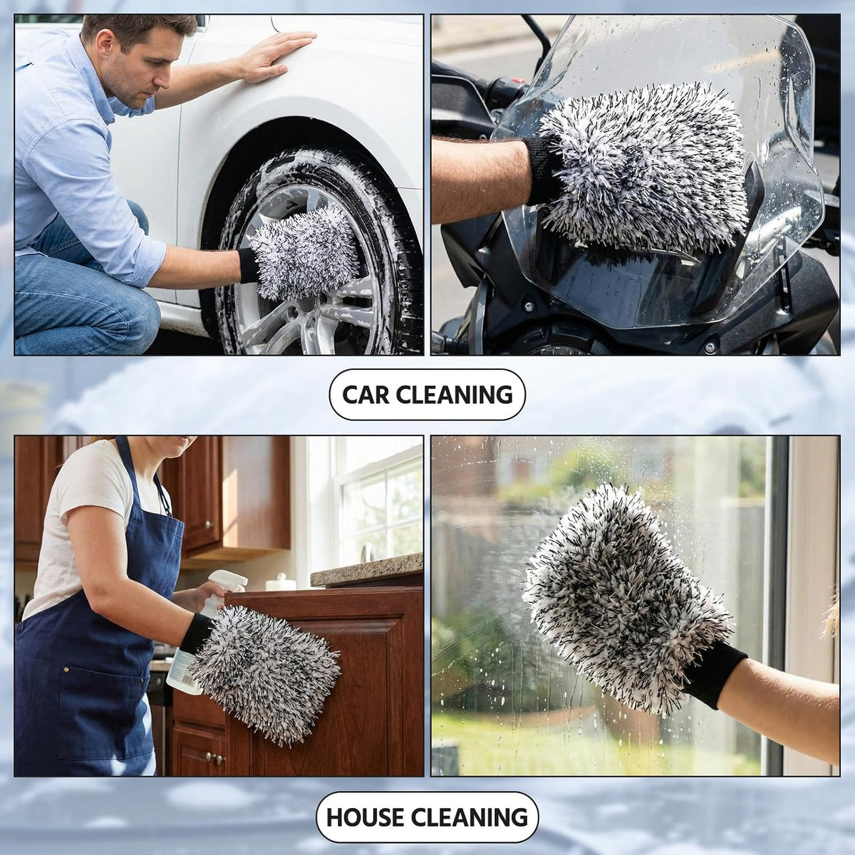 4-Pack Scratch-Free Microfiber Car Wash Mitts - view 7