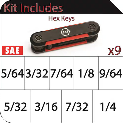 9-Piece SAE Folding Hex Key Set - view 2