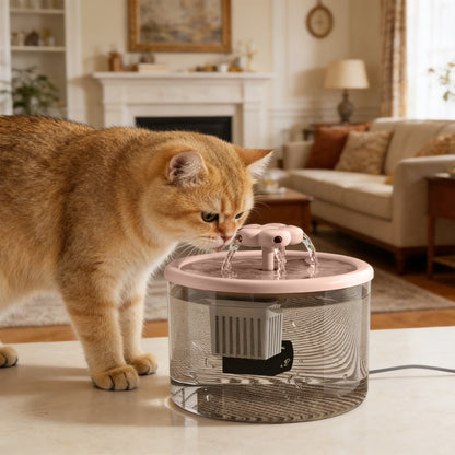 Quiet Automatic Pet Water Fountain – Pink - view 2