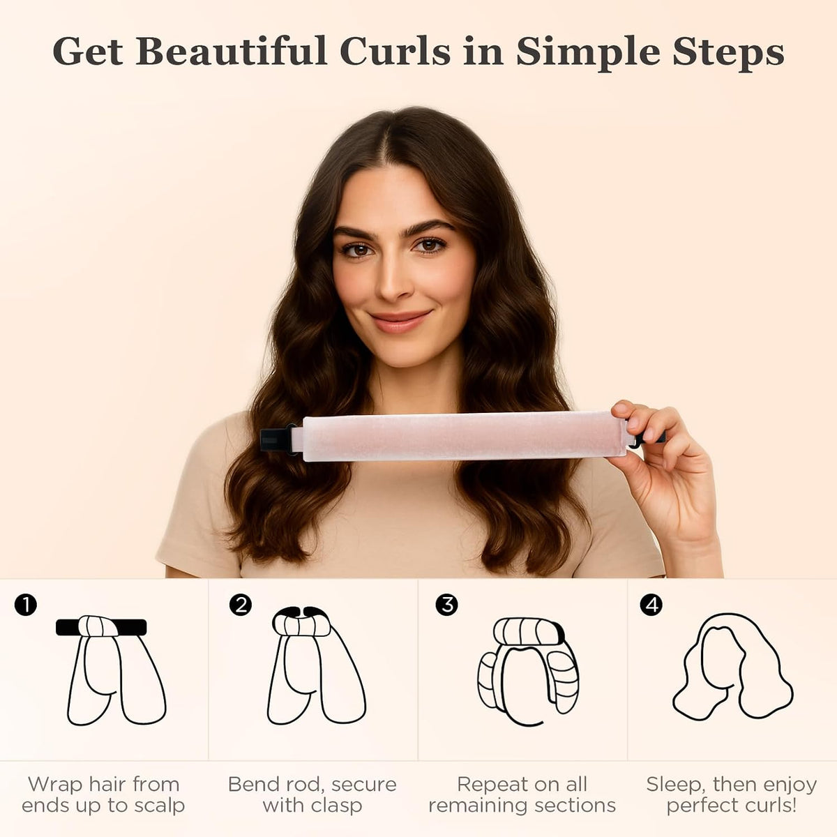 Heatless Overnight Curling Rods – 4 Piece Set - view 2
