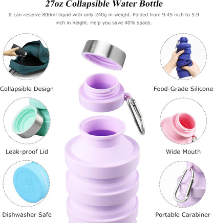 27 oz Collapsible Silicone Water Bottle - view 4