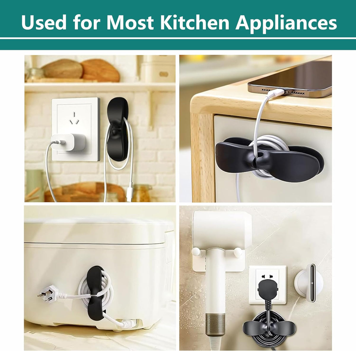 6-Pack Silicone Cord Organizer for Kitchen Appliances - view 6