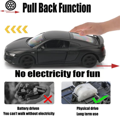 1:36 Audi R8 Pull-Back Diecast Model Car - view 5