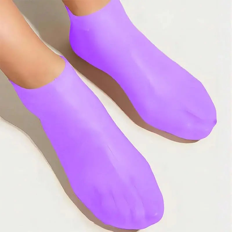 1 Pair Silicone Heel Socks for Dry Cracked Feet – Moisturizing Foot Mask with Elastic Fit, Softens Rough Skin, & Prevents Cracking