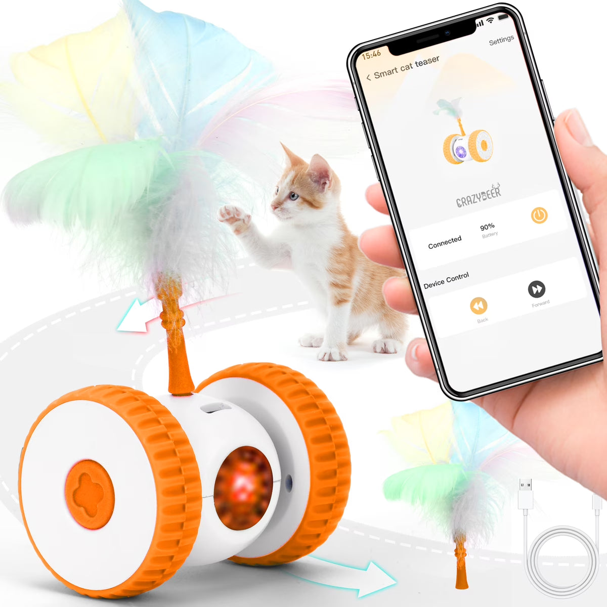 Rechargeable Remote-Control Moving Cat Toy - view 6