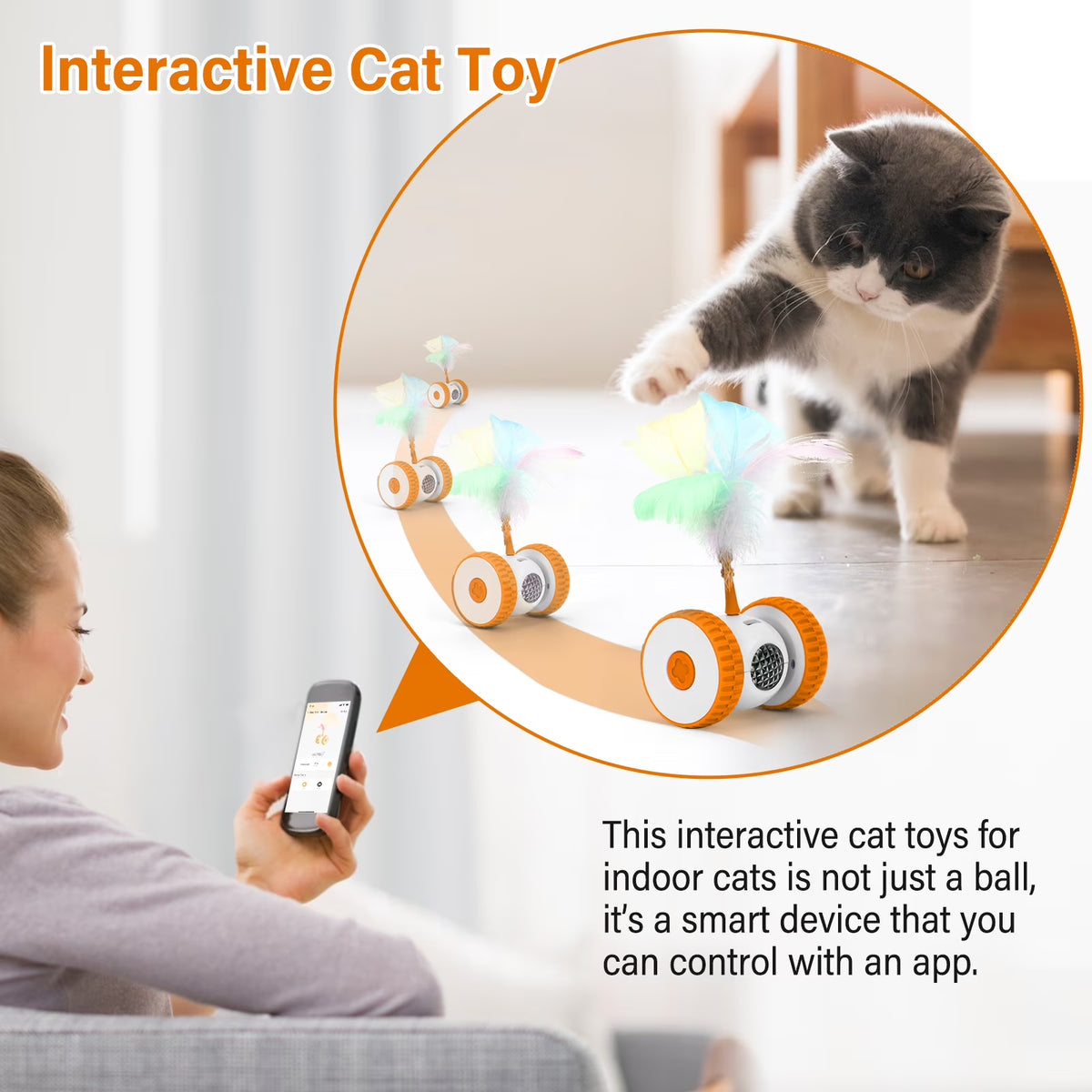 Rechargeable Remote-Control Moving Cat Toy - view 2