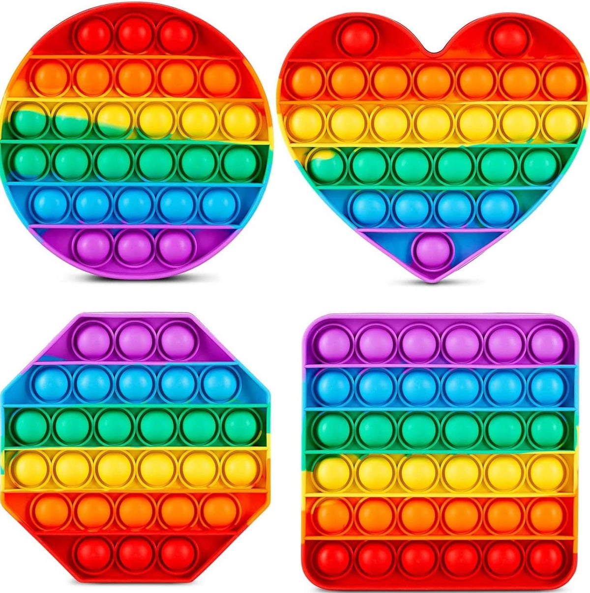 Rainbow Pop-It Fidget Toys – 4 Pack - view 3