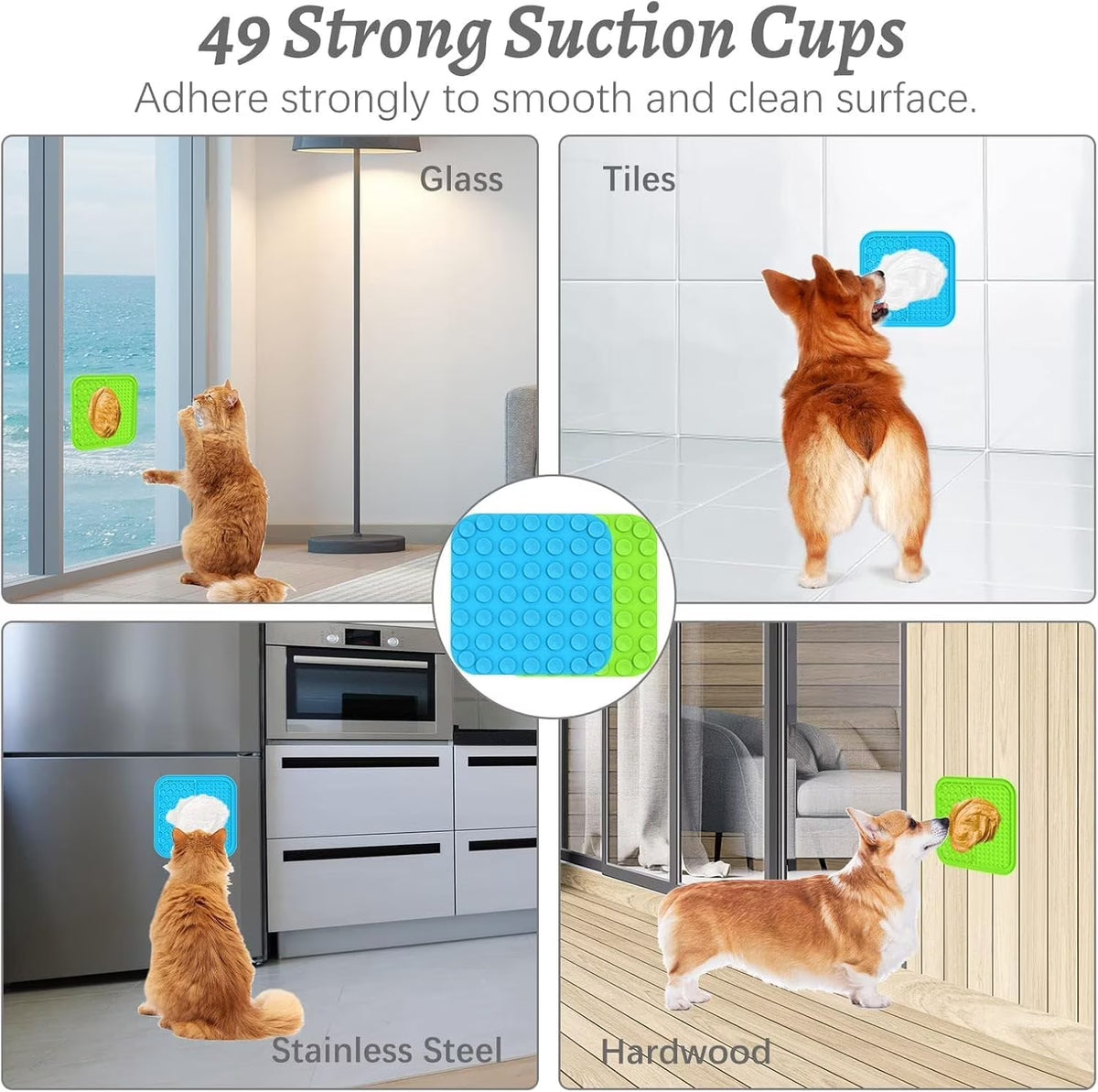 Silicone Pet Lick Mat Set with Suction Cups - view 4