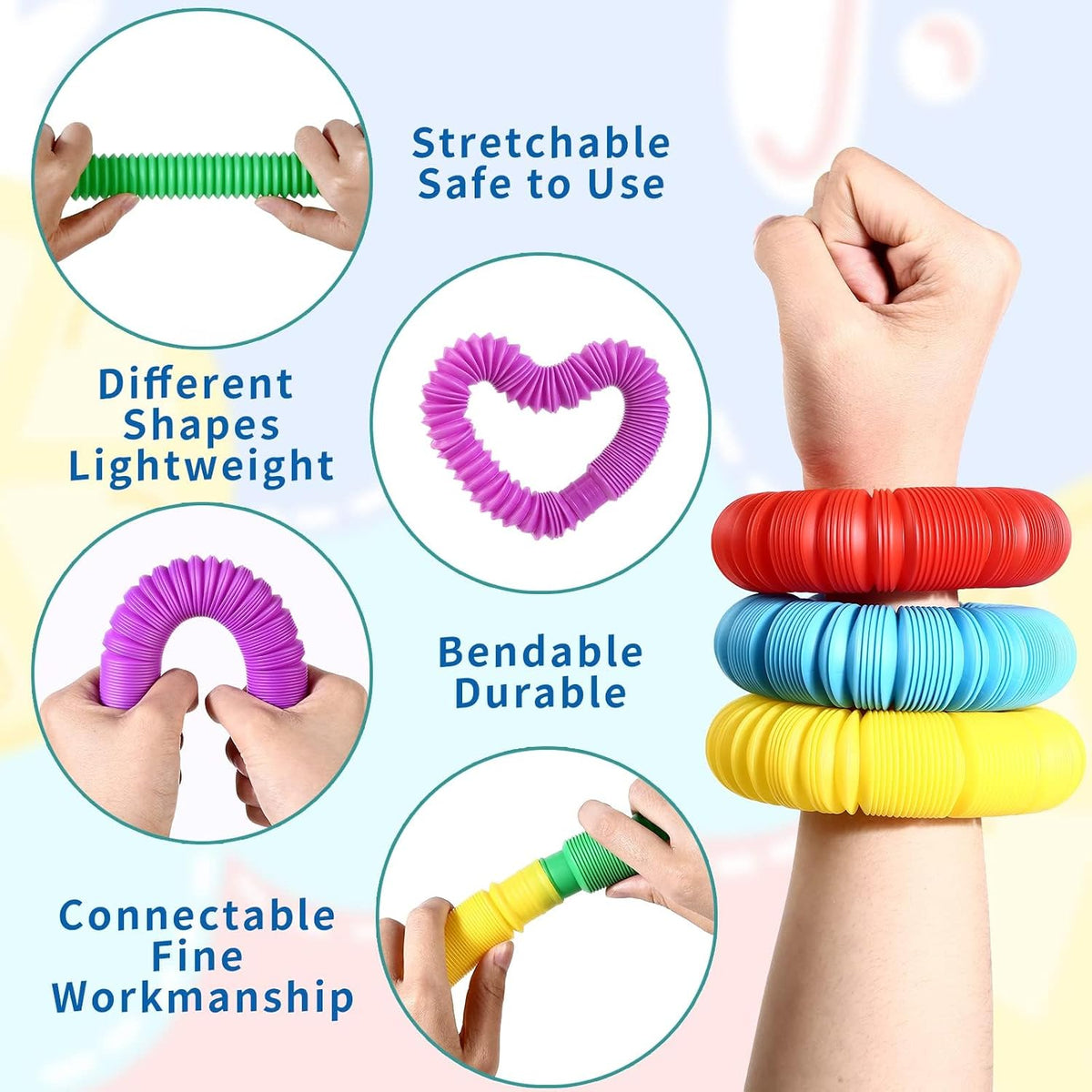 8-Pack Pop Tube Sensory Fidget Toys - view 3