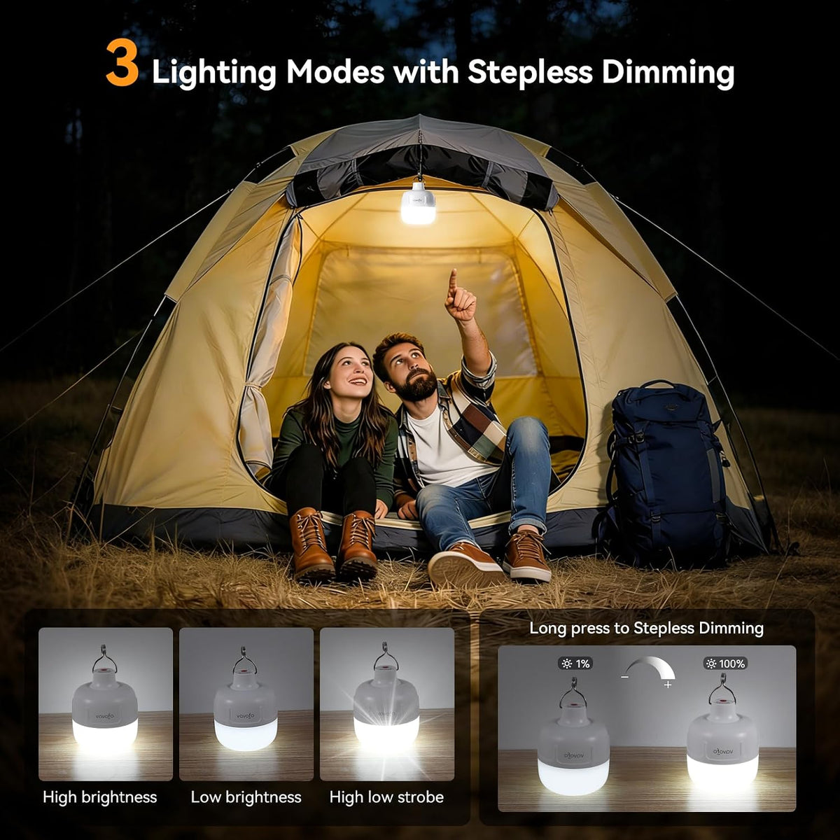 Rechargeable 1200-Lumen Camping Lantern - view 2