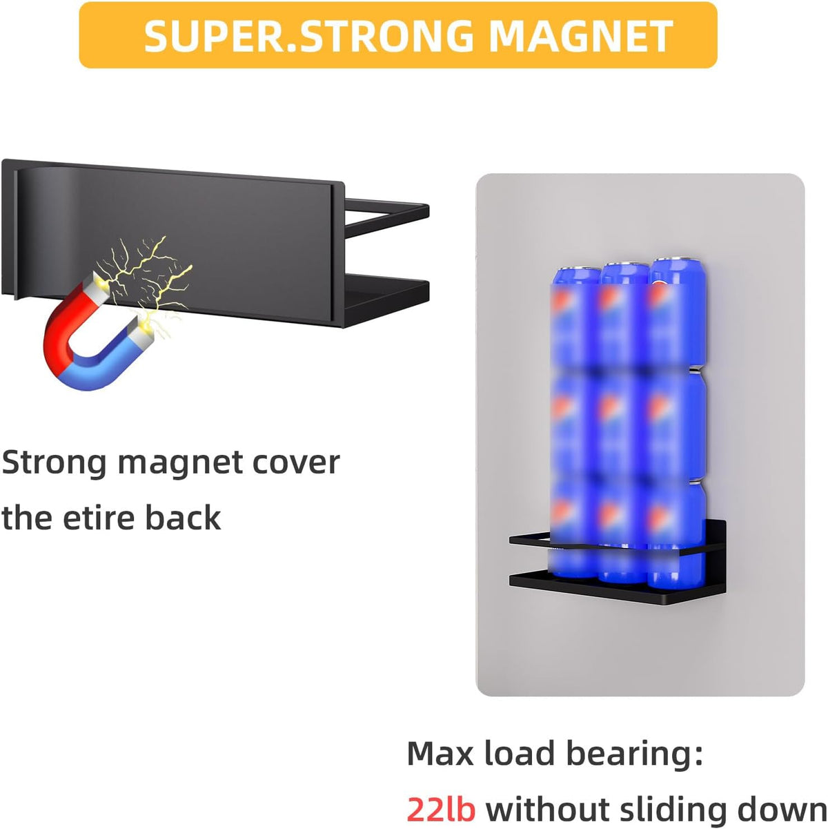2-Pack Magnetic Fridge Spice Racks with Hooks - view 4