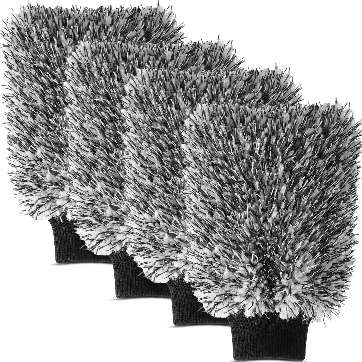 4-Pack Scratch-Free Microfiber Car Wash Mitts