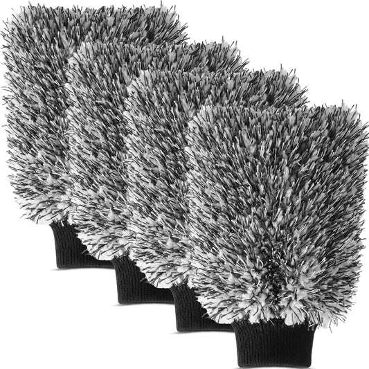 4-Pack Scratch-Free Microfiber Car Wash Mitts