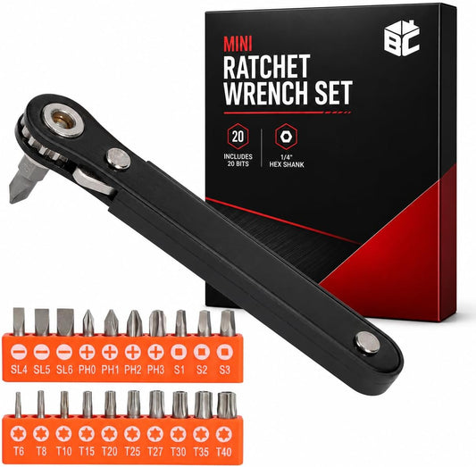 21-Piece Low-Profile Right-Angle Ratchet Set
