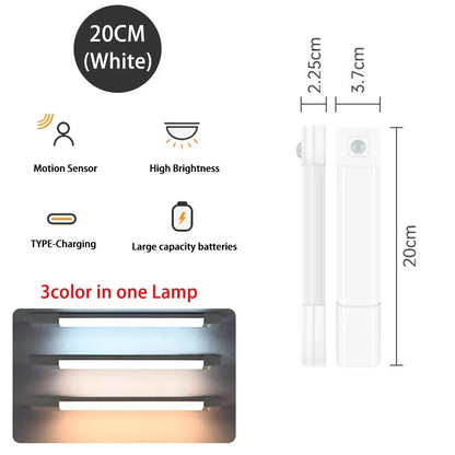 LED Night Light Motion Sensor Light Wireless USB Led Cabinet Night Wardrobe Lamp for Kitchen Cabinet Bedroom Wardrobe Sensor LED