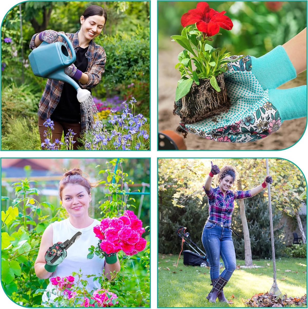 4-Pair Floral Gardening Gloves - view 7