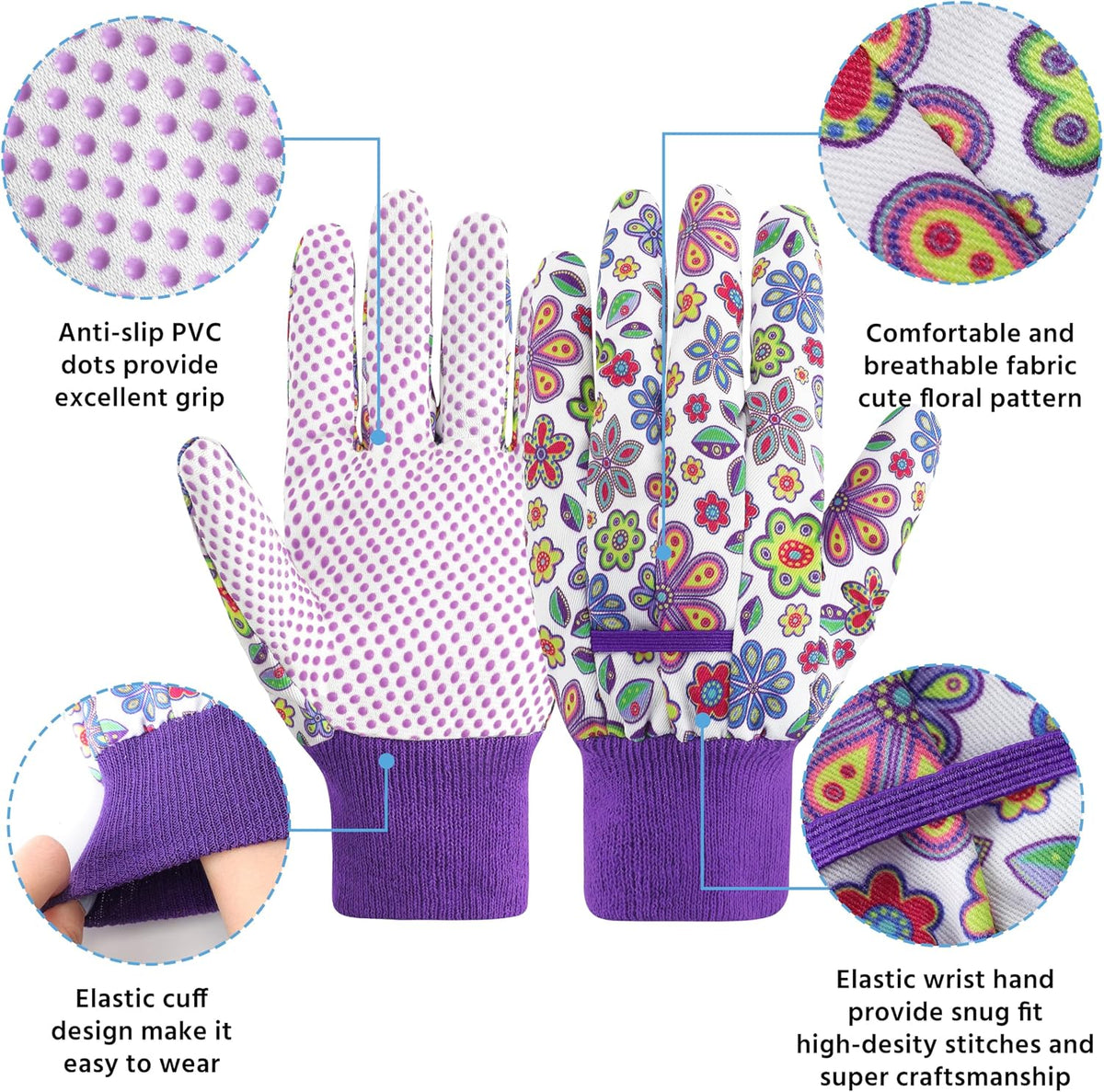 4-Pair Floral Gardening Gloves - view 2