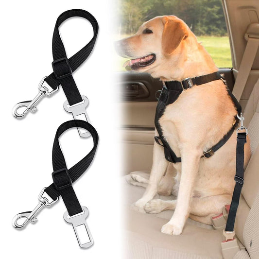 2-Pack Adjustable Dog Car Seatbelt Tethers