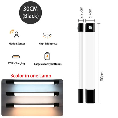 LED Night Light Motion Sensor Light Wireless USB Led Cabinet Night Wardrobe Lamp for Kitchen Cabinet Bedroom Wardrobe Sensor LED