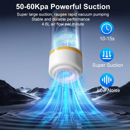 Vacuum Sealer Pump Electric Air Pump Rechargeable Automatic Sealing Machine with Reusable Vacuum Sealer Bags Food Packaging Bag