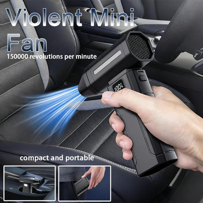 Electric Air Duster, 150000RPM Cordless Air Duster, 5-Gear Adjustable Mini Blower with Fast Charging, Dust Blower for Computer, Keyboard, House, Outdoor and Car