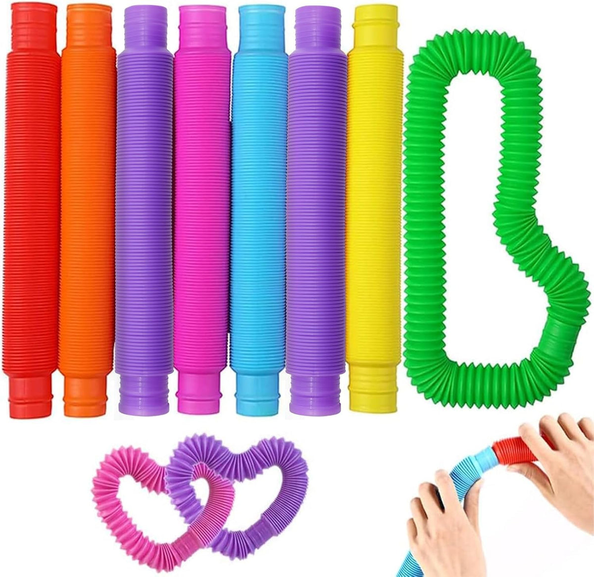 8-Pack Pop Tube Sensory Fidget Toys