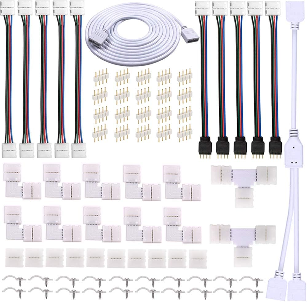 10mm 4-Pin RGB LED Strip Connector Kit